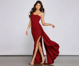 Peyton One Stylish Shoulder Crepe Dress
