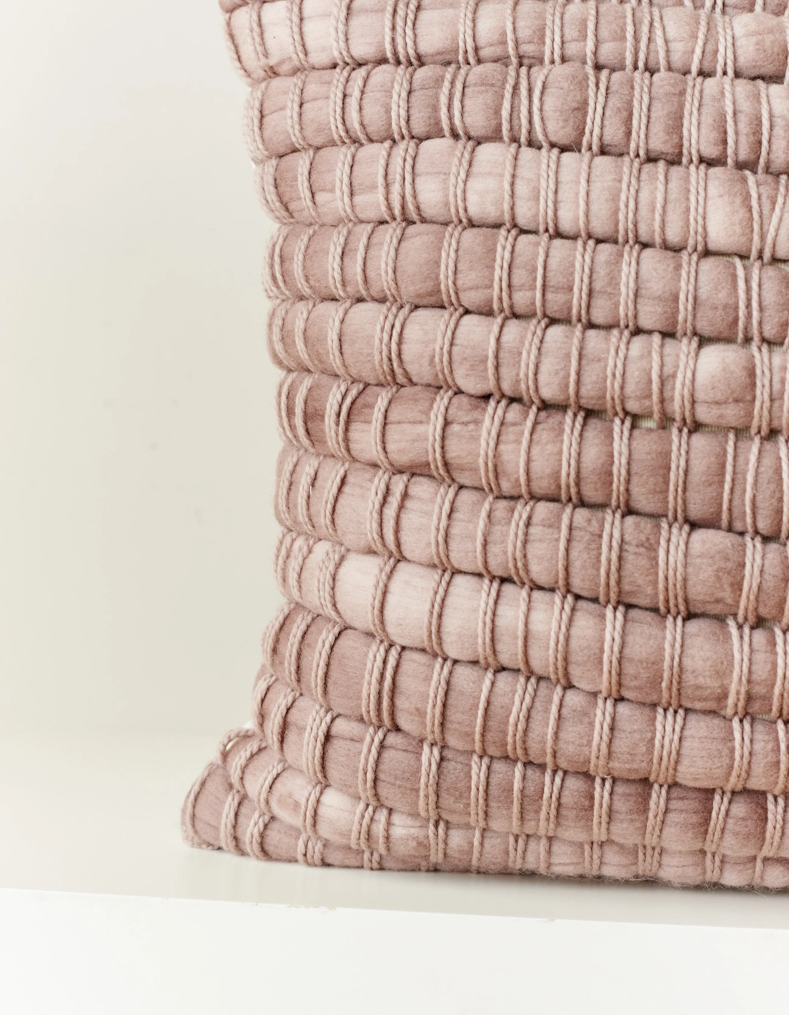 Pillow Cover Raw Wool Textured in Beige Osmio 20x20