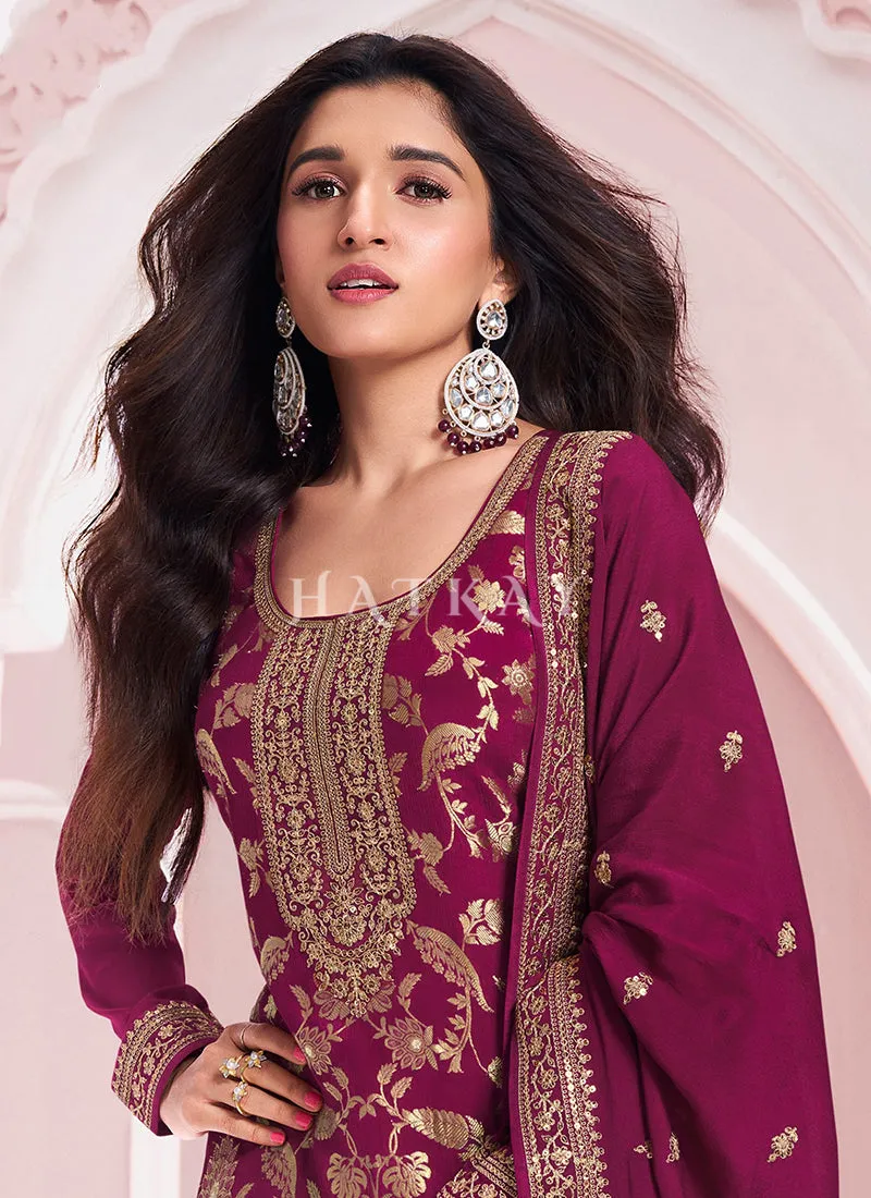 Plum Purple Embroidery Pakistani Suit