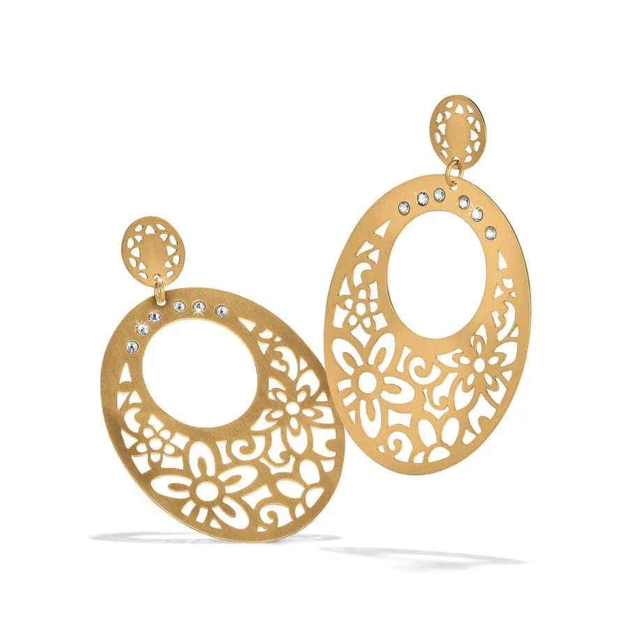 Posh Garden Post Drop Earrings- Gold