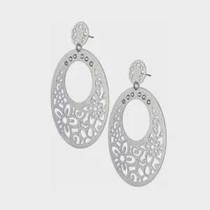 Posh Garden Post Drop Earrings Silver