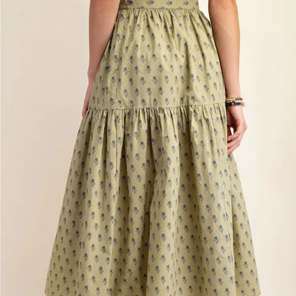Printed Tired Midi Skirt