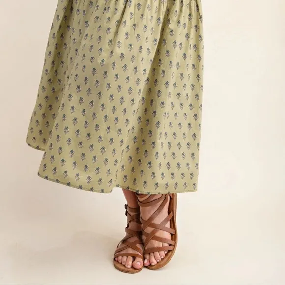 Printed Tired Midi Skirt