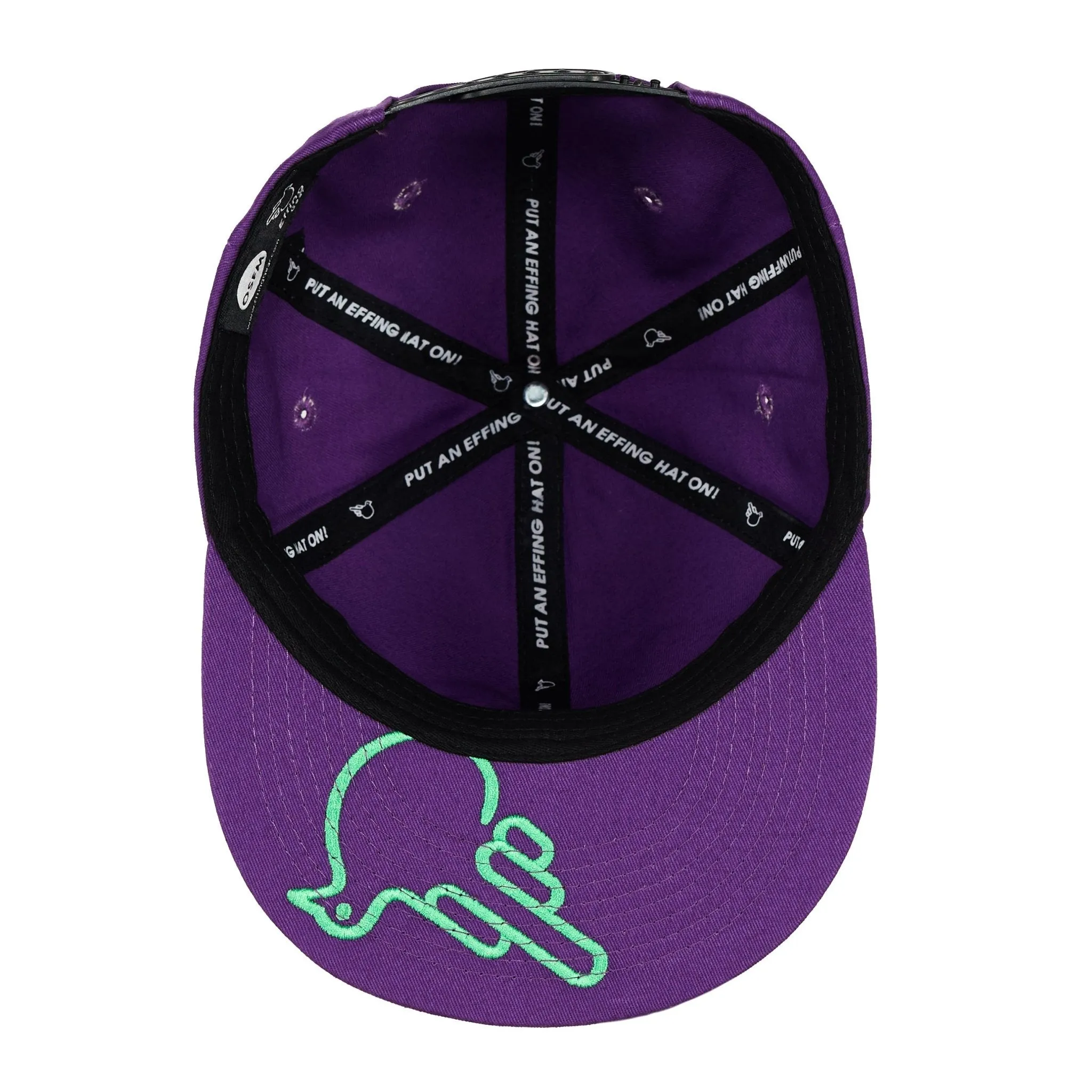 Purple Flat Bill Snapback W/ Green Bird