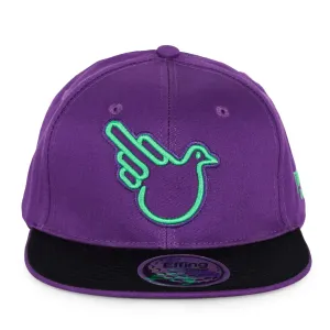Purple Flat Bill Snapback W/ Green Bird