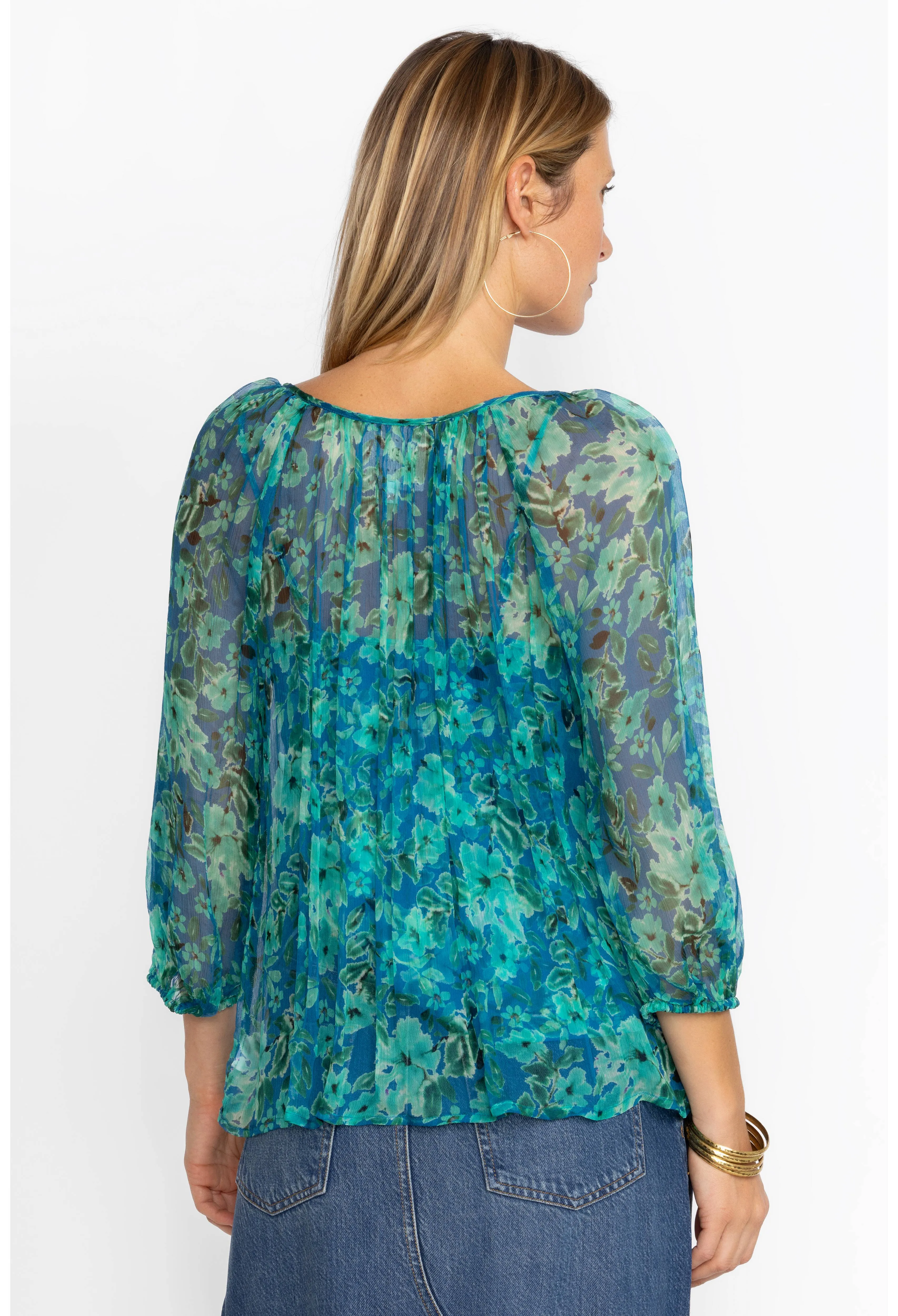 Raquel Silk Peasant Blouse