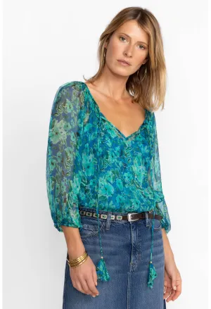 Raquel Silk Peasant Blouse
