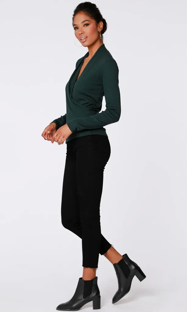 Ribbed Surplice Top