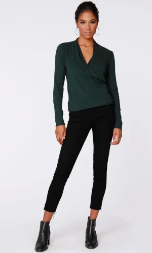 Ribbed Surplice Top