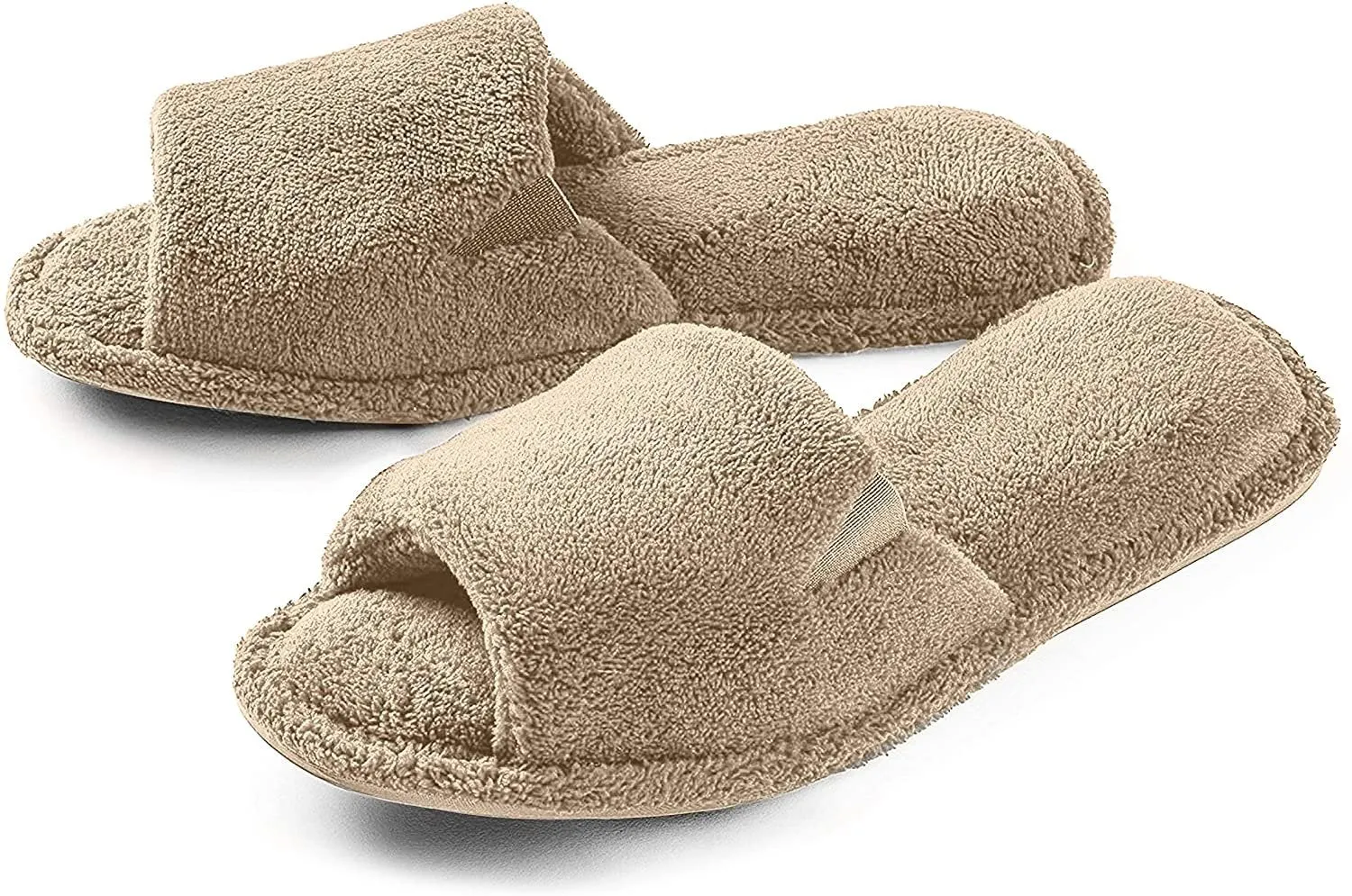 Roxoni Ultra Soft Spa Slippers for Women Cozy, Fuzzy Terry Bathroom, House and Shower Shoes