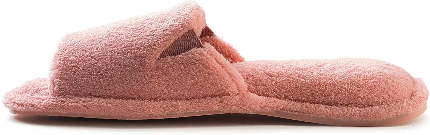 Roxoni Ultra Soft Spa Slippers for Women Cozy, Fuzzy Terry Bathroom, House and Shower Shoes