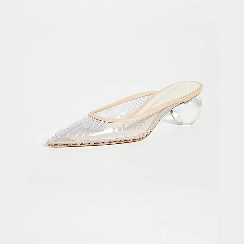 Sandals Summer Pointed High Heels Thick Heels