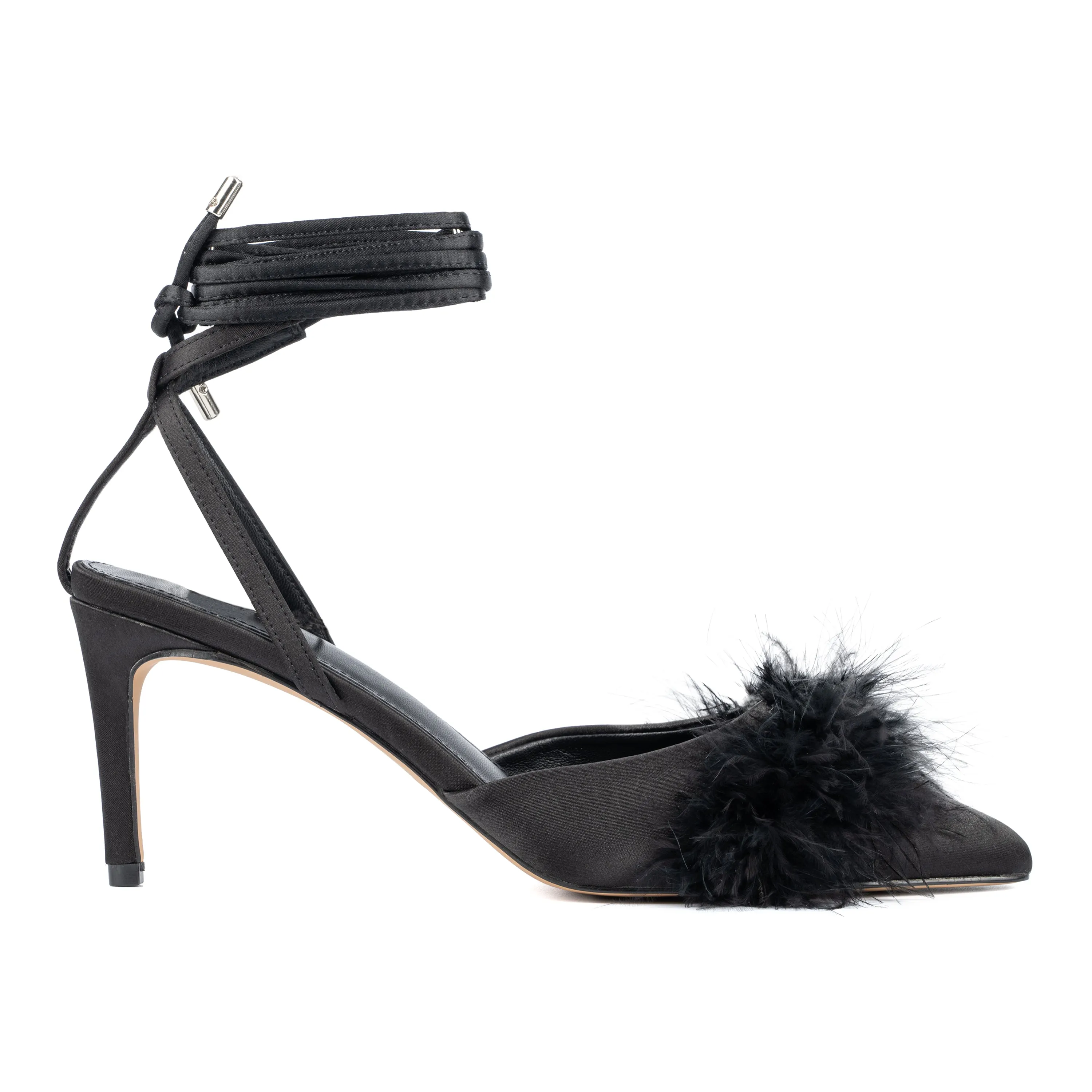 Saylor Faux Feather Heels