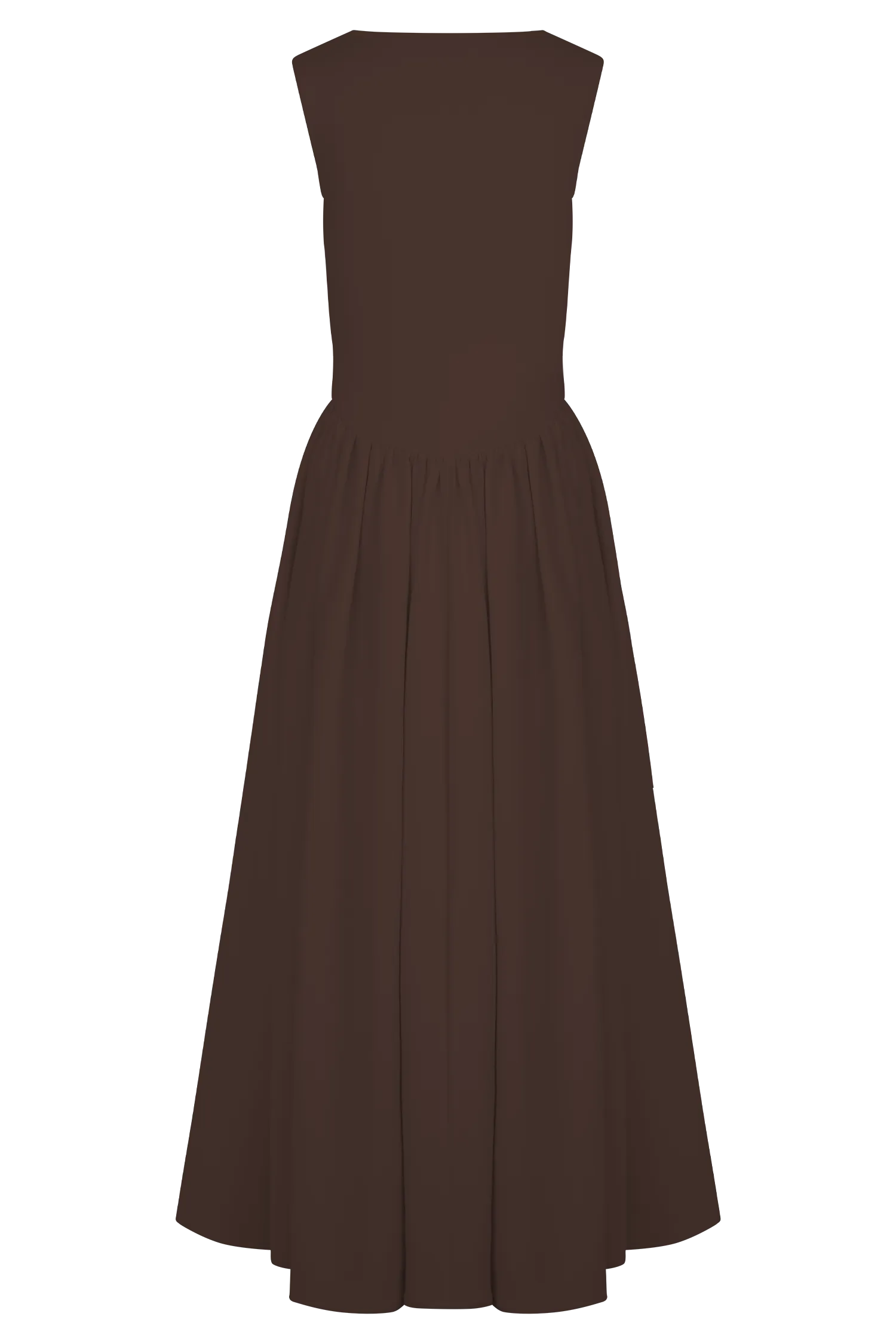 Sharon Scuba Jersey Midi Dress - Cacao Brown
