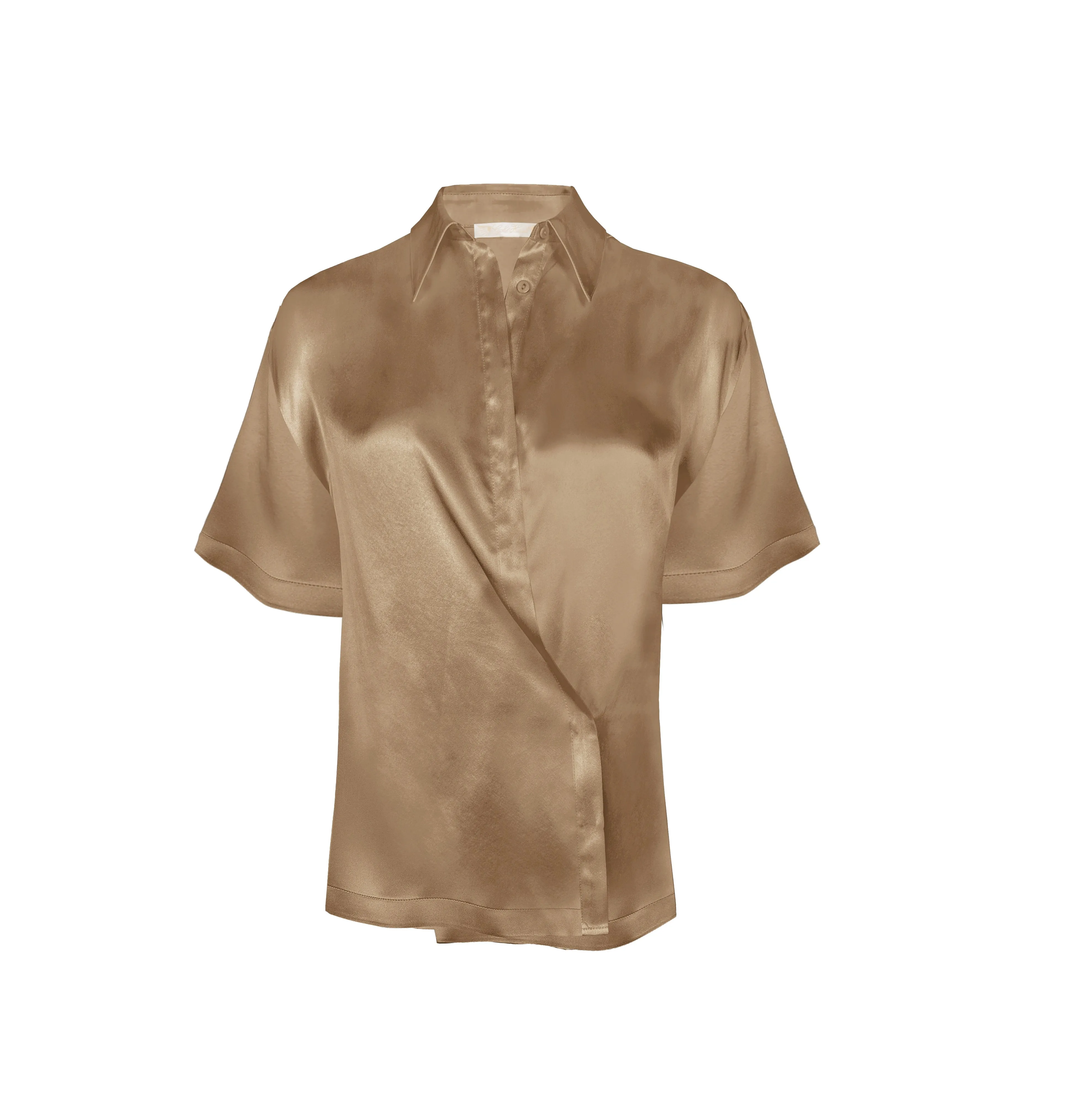 Side Button Short Sleeve Shirt - Dune Sand