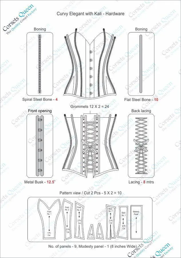 Siobhan Ivory & Black Stripe Overbust Corset