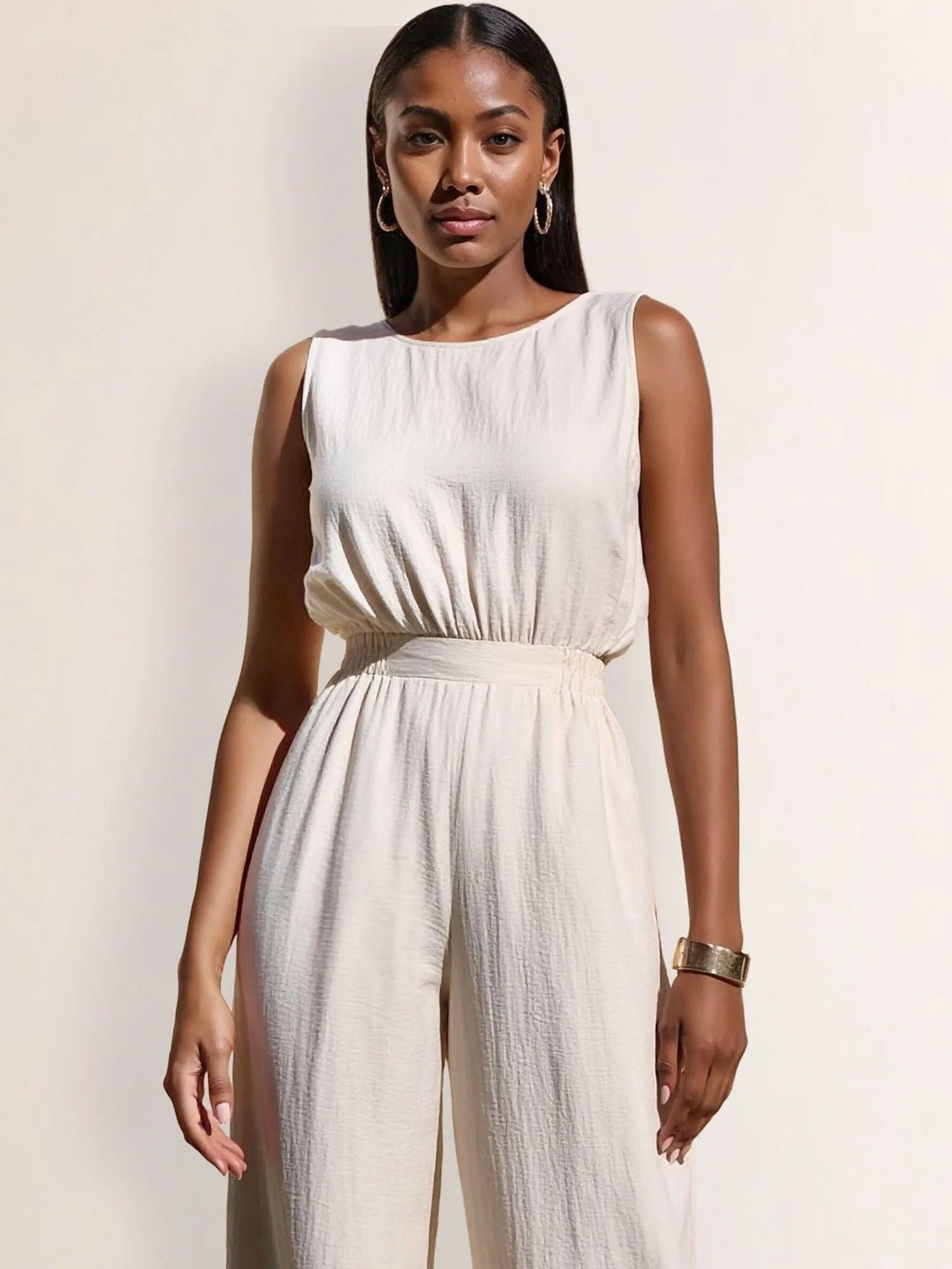 Sleeveless Woven Jumpsuit