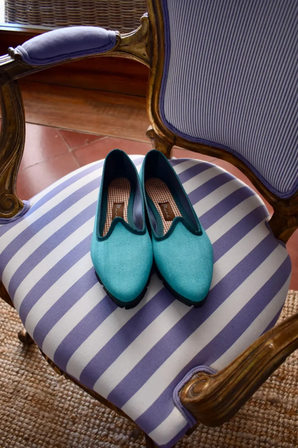 Slippers Espiga Turquesa