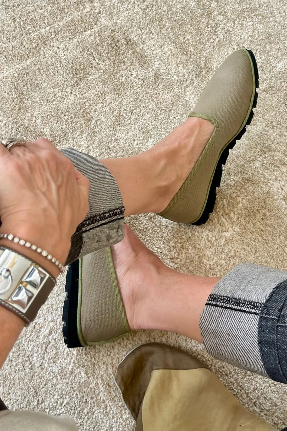 Slippers Lona Kaki Plus
