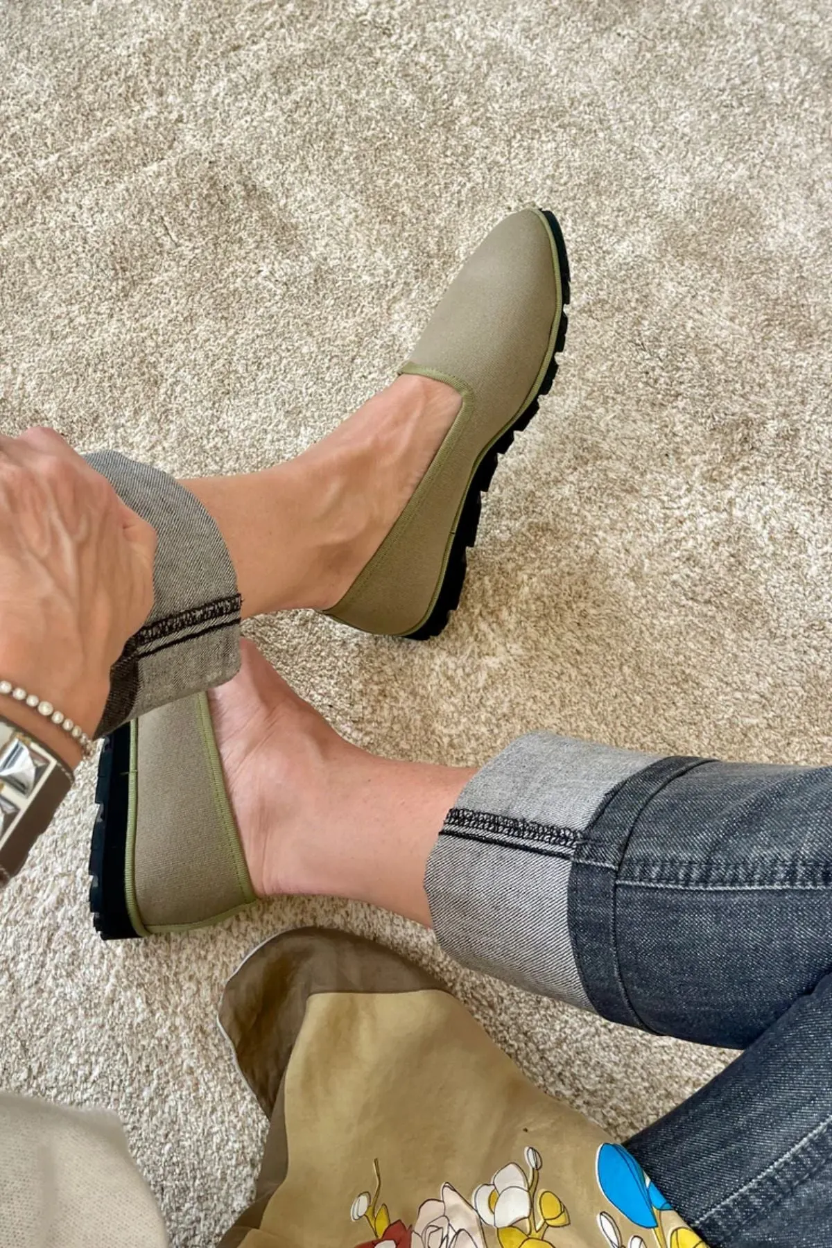 Slippers Lona Kaki Plus