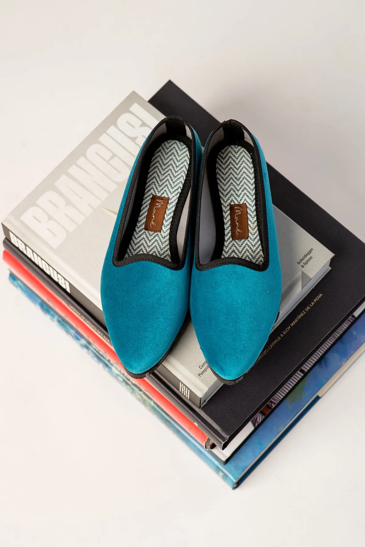 Slippers Terciopelo Azul Francia