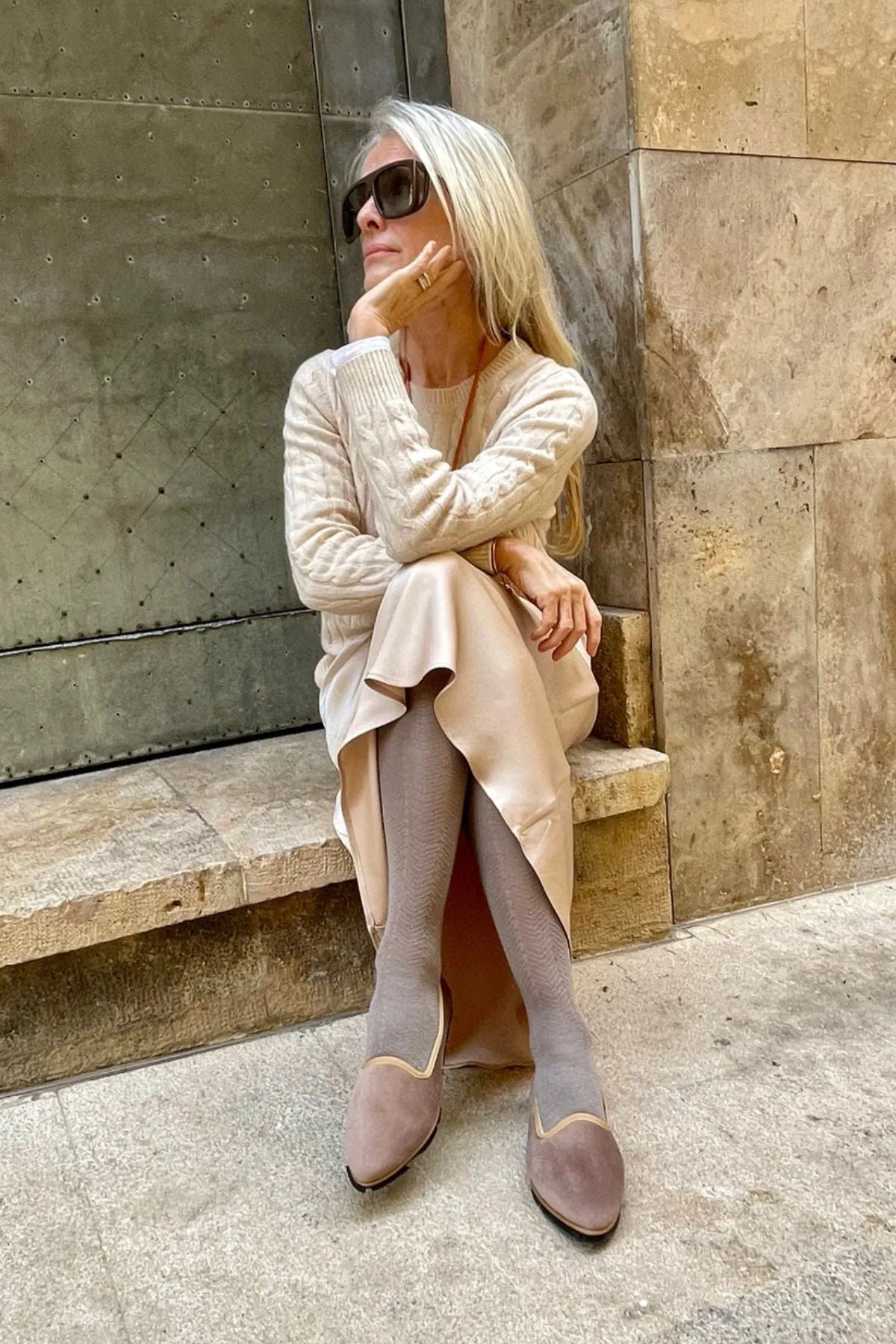 Slippers Terciopelo Beige Plus