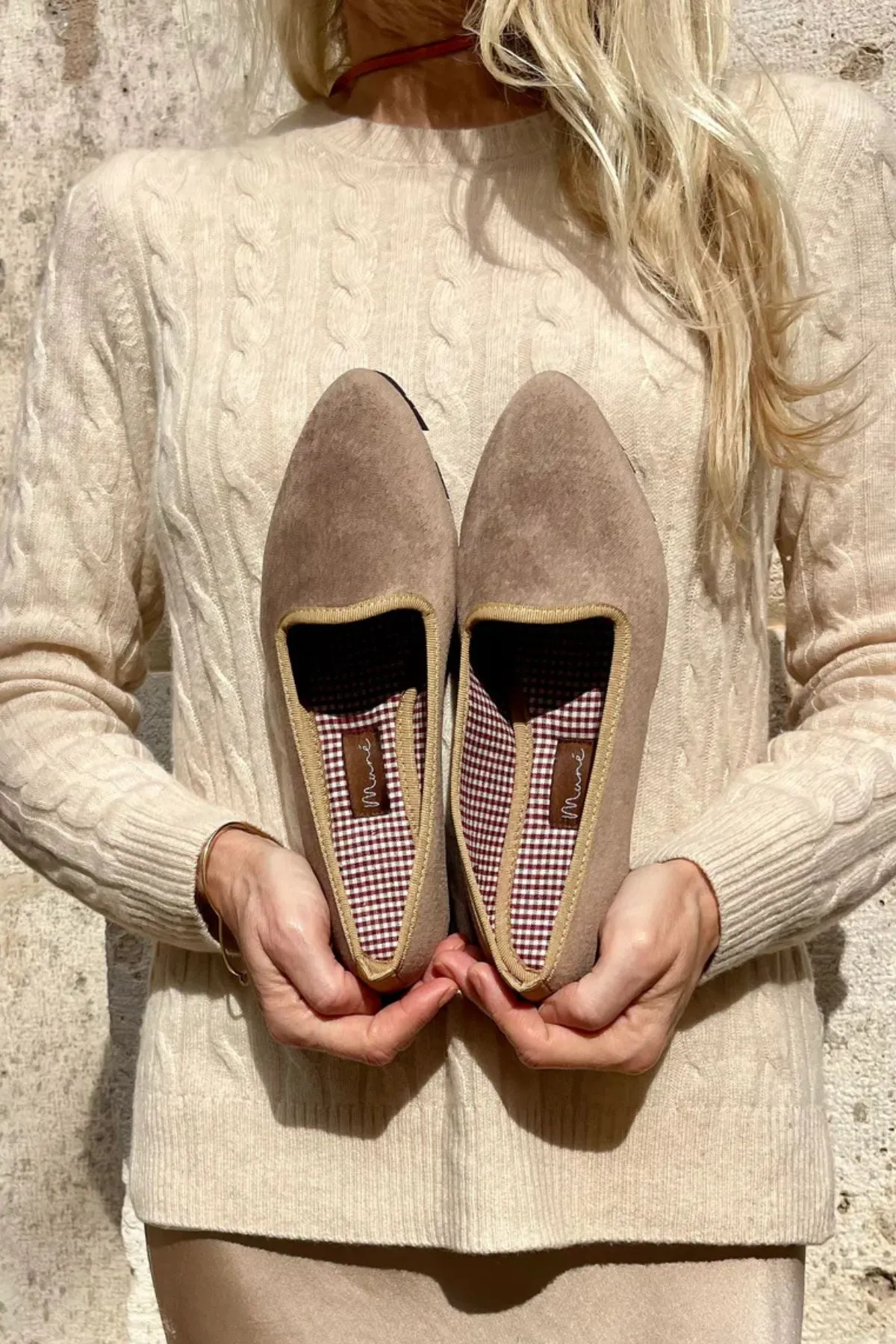 Slippers Terciopelo Beige Plus
