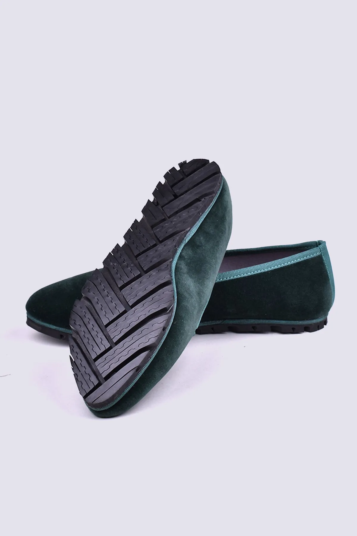 Slippers Terciopelo Verde Botella