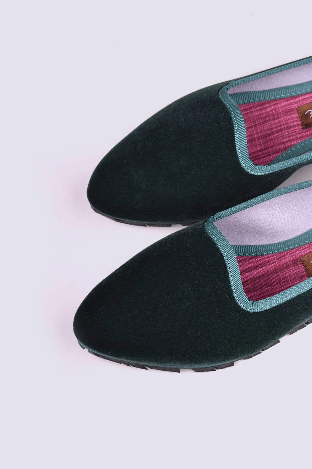 Slippers Terciopelo Verde Botella