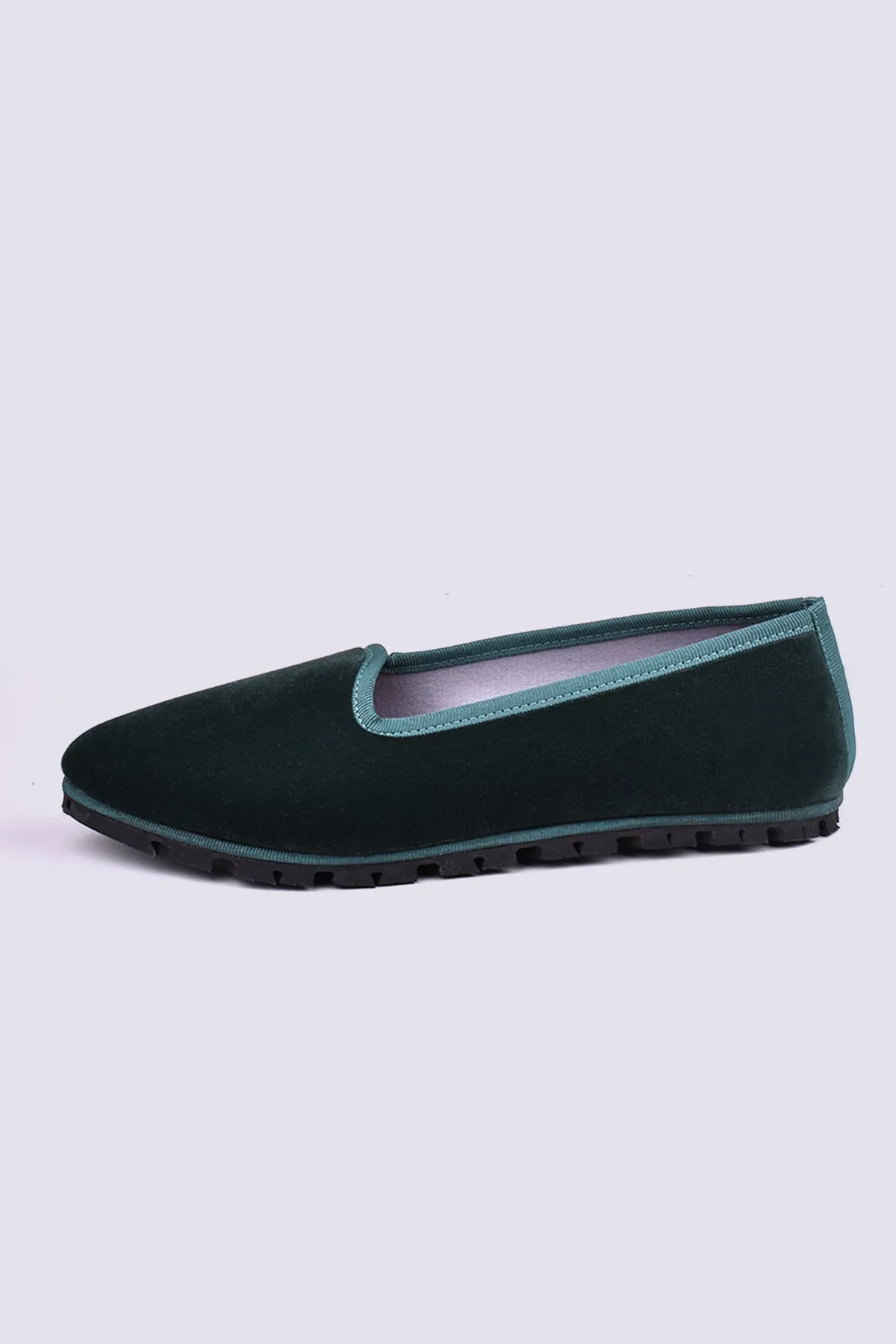 Slippers Terciopelo Verde Botella