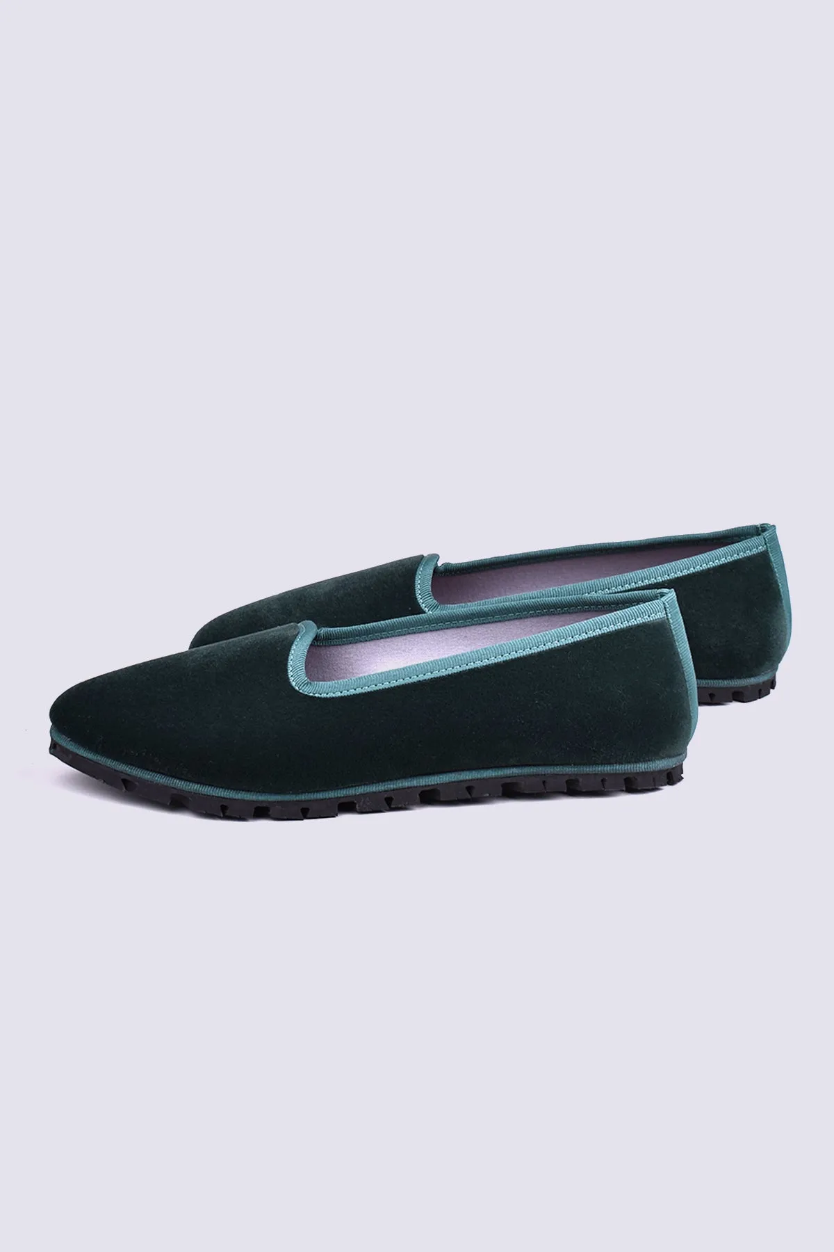 Slippers Terciopelo Verde Botella
