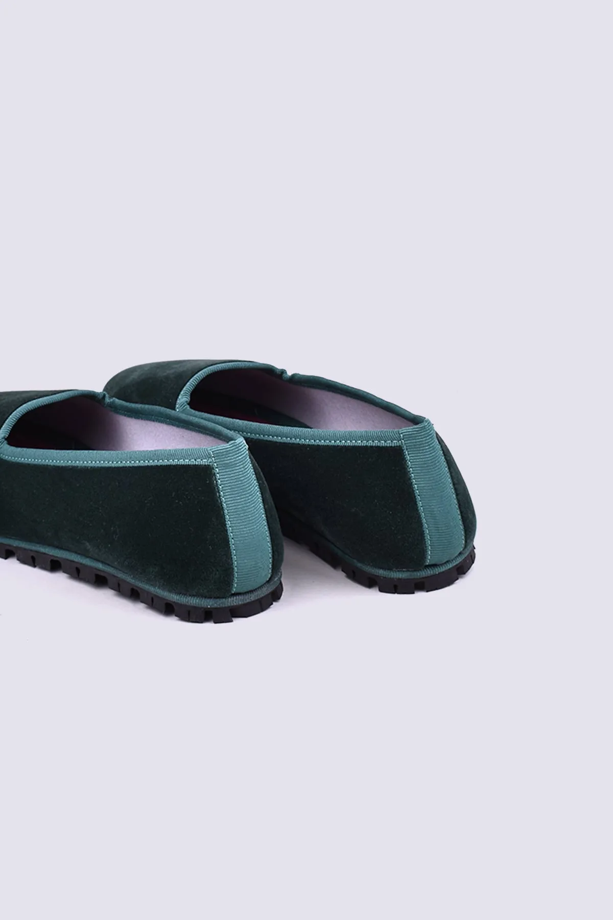 Slippers Terciopelo Verde Botella