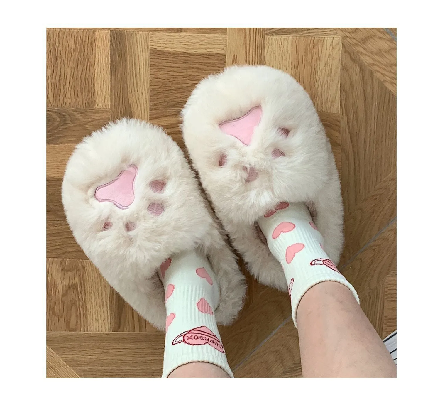 Soft Cat Paw Warm Cotton Slippers