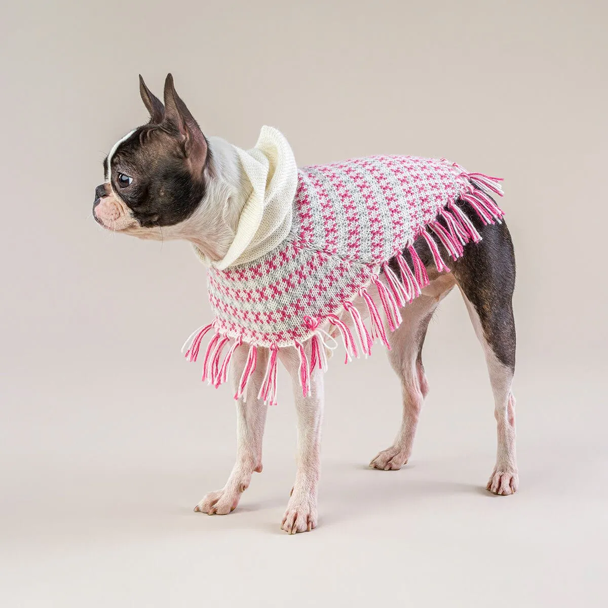Sophia Alpaca Dog Poncho in Pink