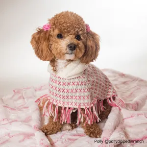 Sophia Alpaca Dog Poncho in Pink