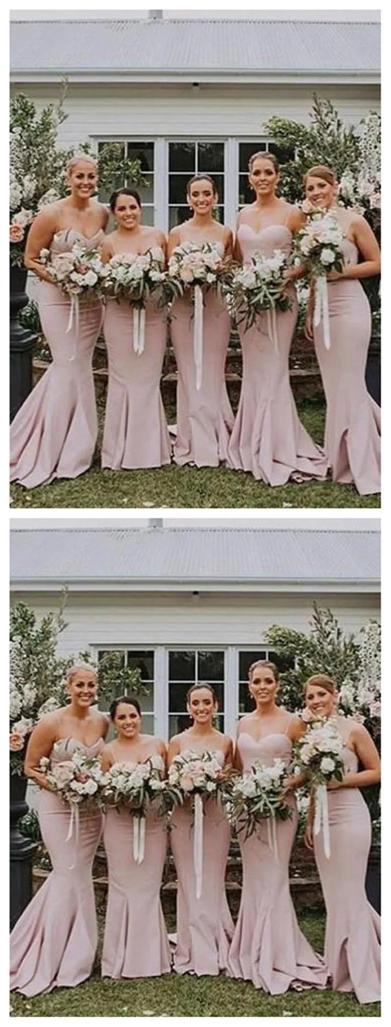 Spaghetti Straps Mermaid Simple Long Cheap Bridesmaid Dresses Online, WGY0306