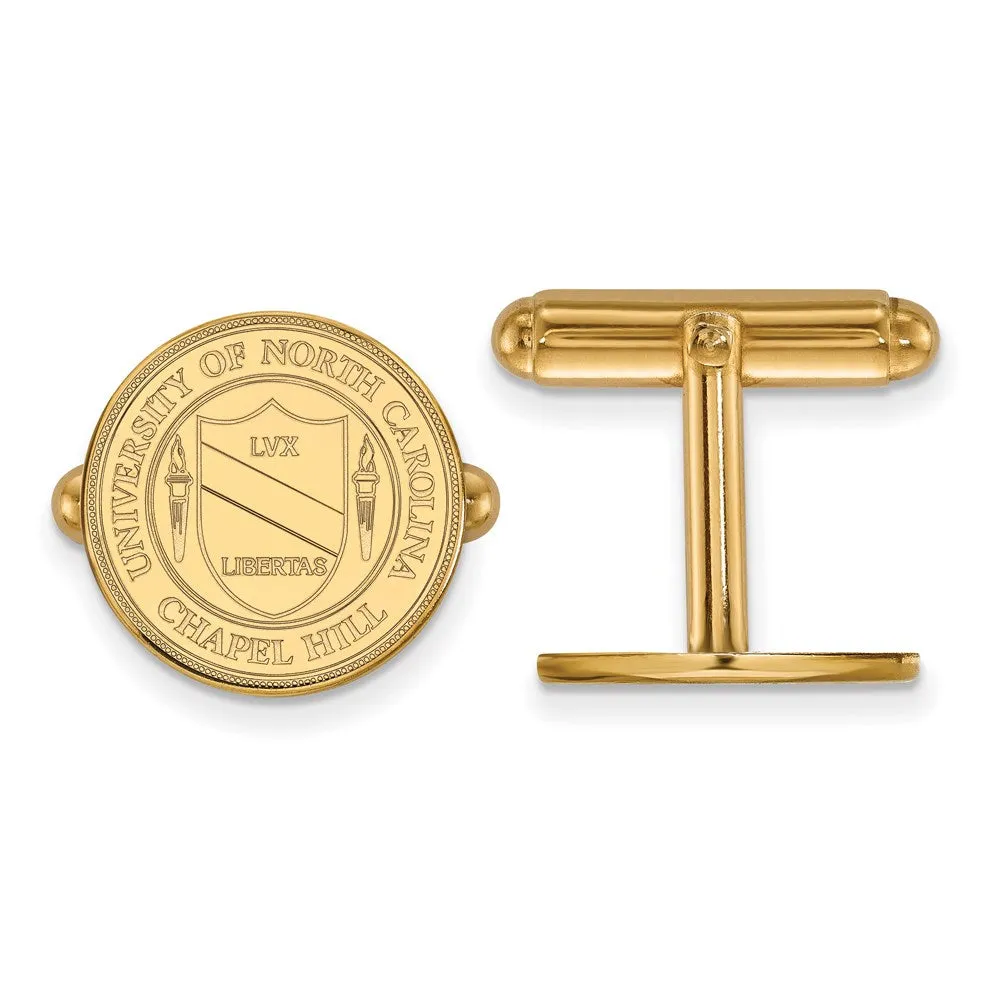 Sterling Silver Gold-plated University of North Carolina Crest Cuff Links