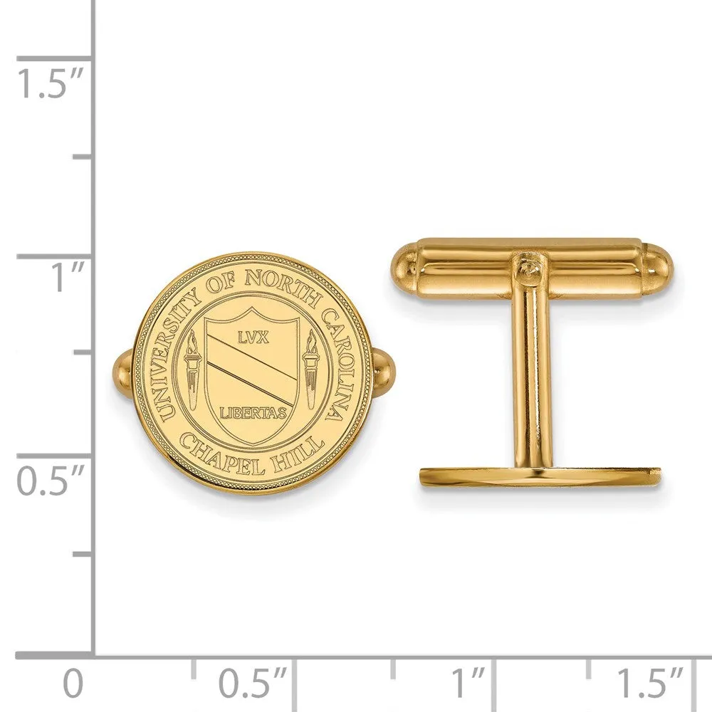 Sterling Silver Gold-plated University of North Carolina Crest Cuff Links