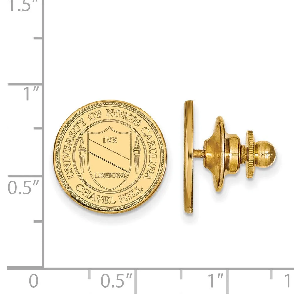 Sterling Silver Gold-plated University of North Carolina Crest Lapel Pin
