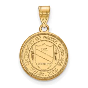 Sterling Silver Gold-plated University of North Carolina Medium Crest Pendant