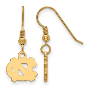 Sterling Silver Gold-plated University of North Carolina N-C Extra Small Dangle Earrings