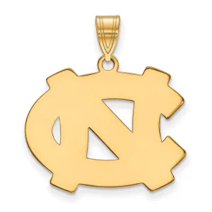 Sterling Silver Gold-plated University of North Carolina N-C Large Pendant