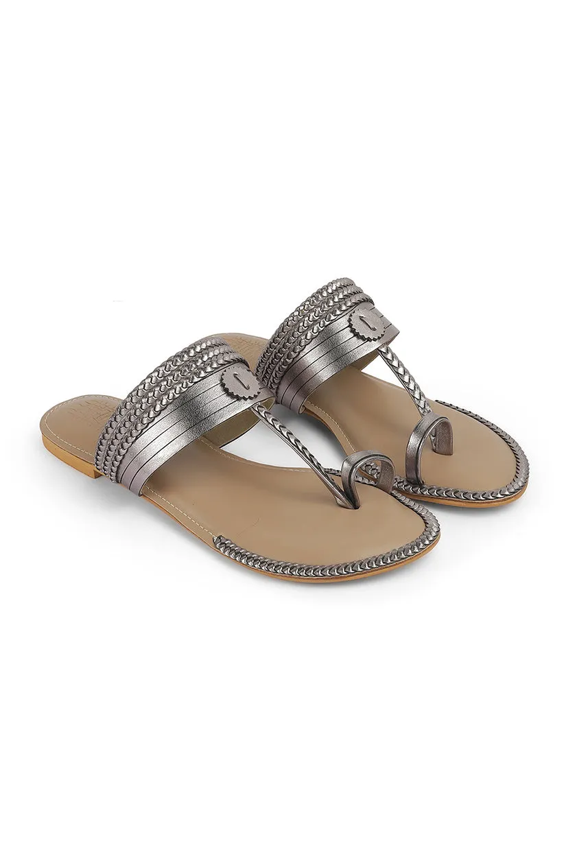 Strip Braid K Flats Gold