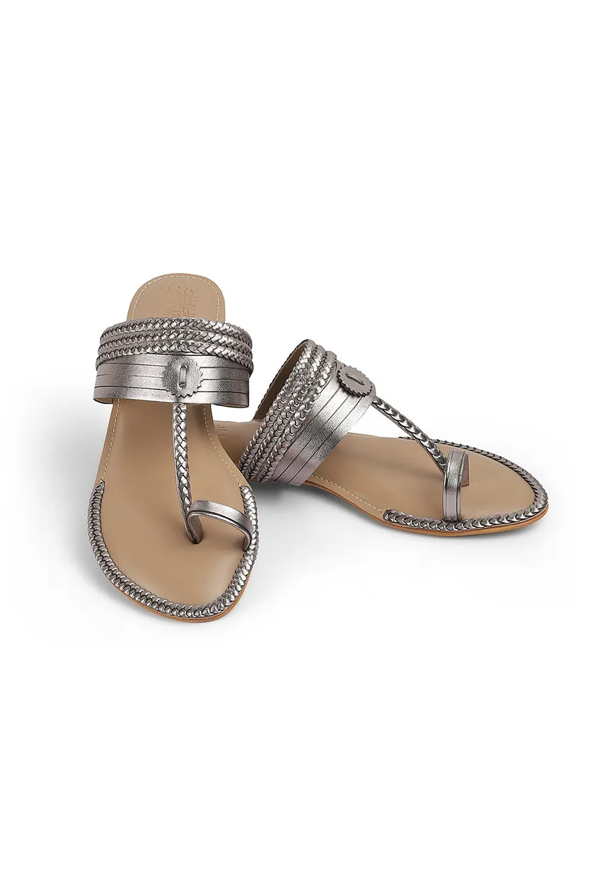 Strip Braid K Flats Gold