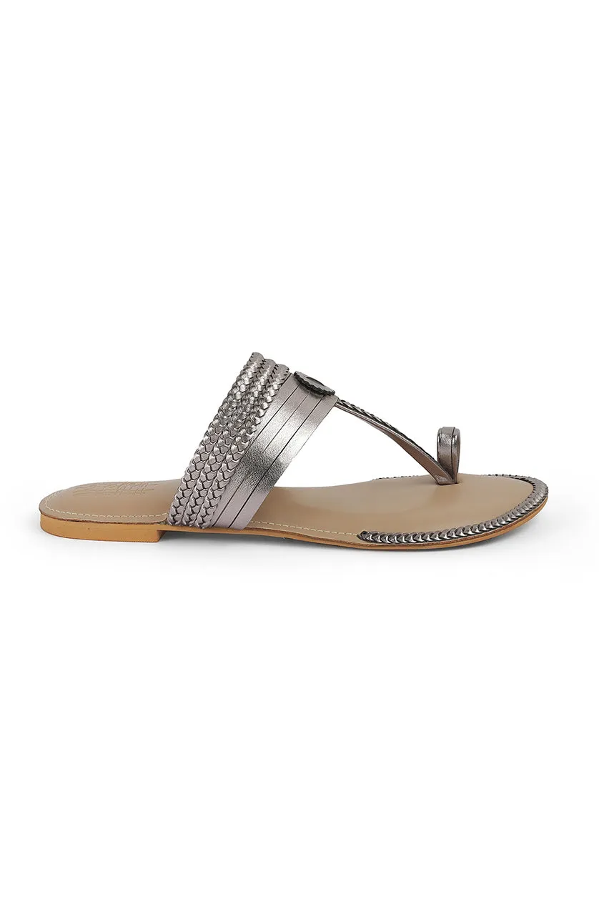 Strip Braid K Flats Gold