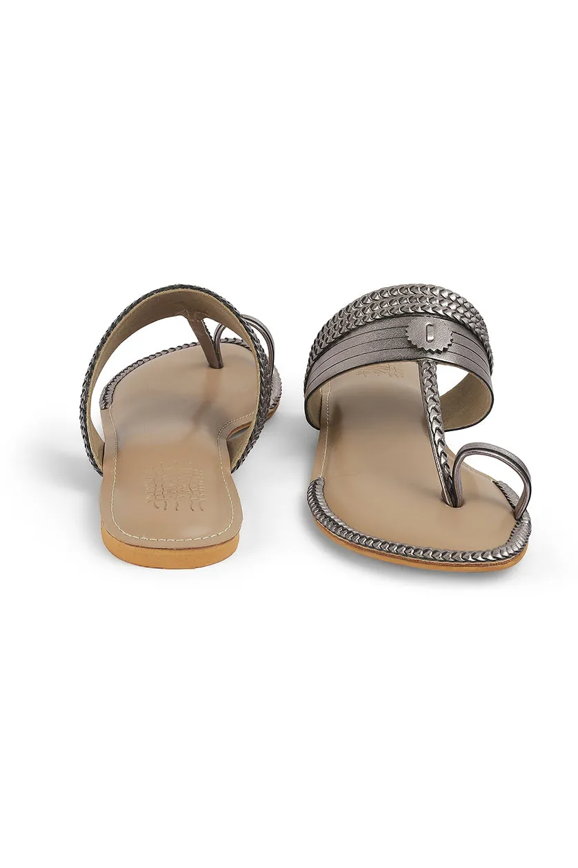 Strip Braid K Flats Gold
