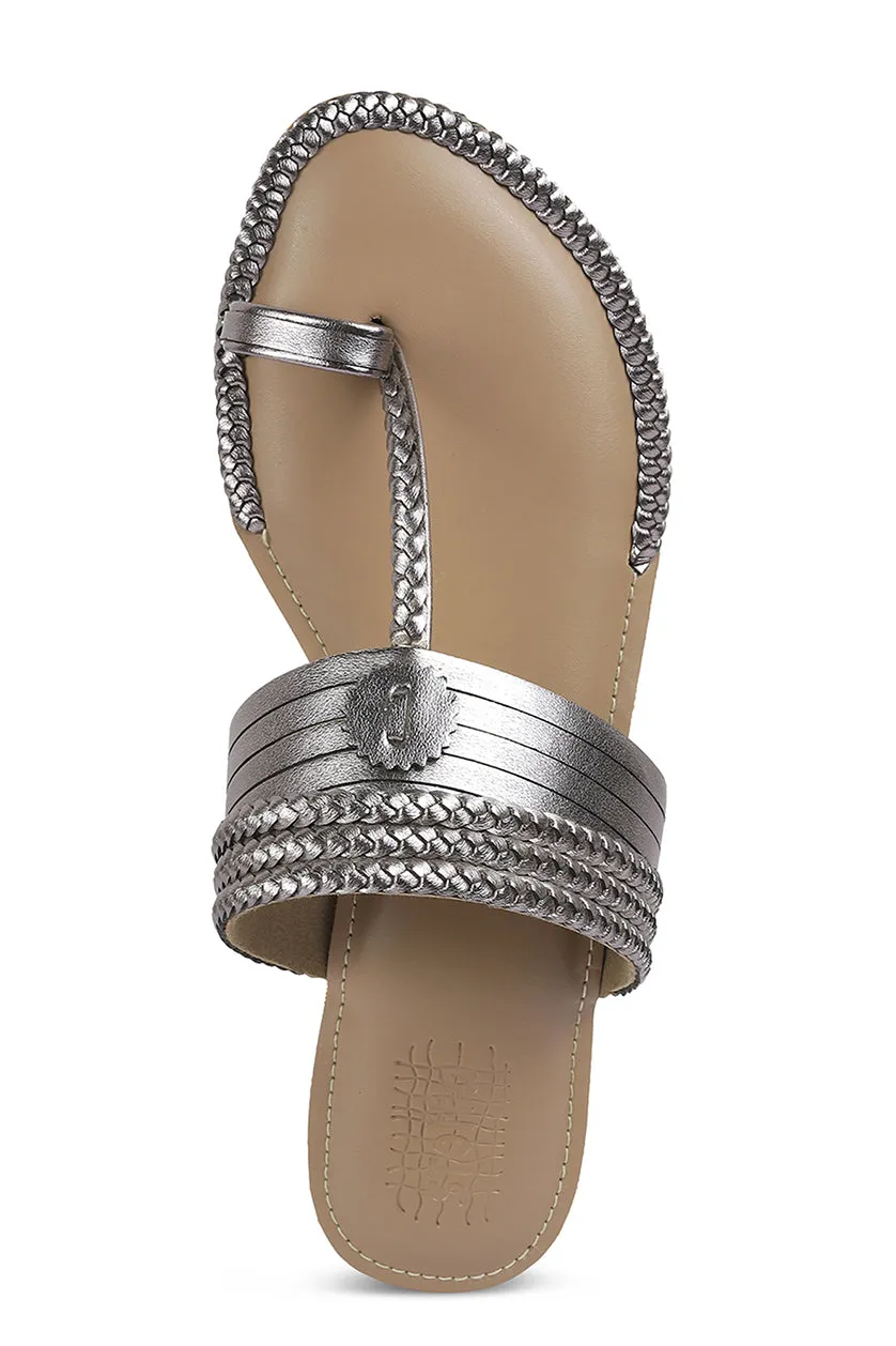 Strip Braid K Flats Gold