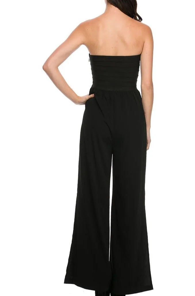 Sweetheart  Bandage Bodice Jumpsuit w/ Pockets