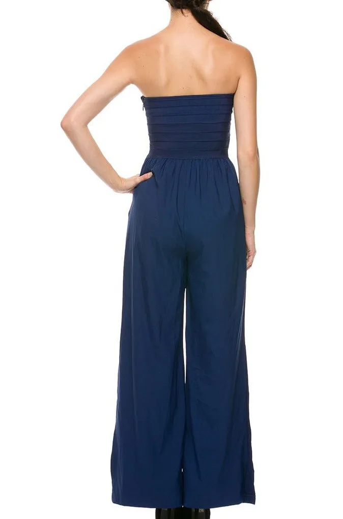 Sweetheart  Bandage Bodice Jumpsuit w/ Pockets