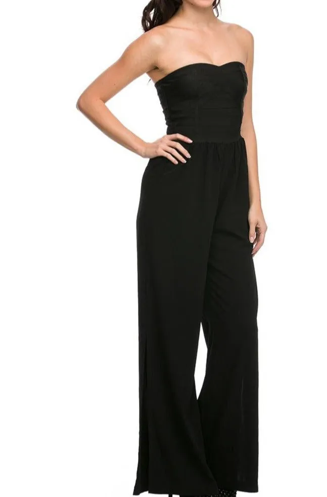 Sweetheart  Bandage Bodice Jumpsuit w/ Pockets